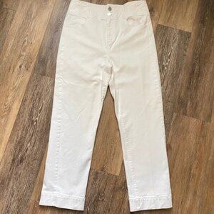 Ann Taylor Easy Straight Jeans Womens 10 White Denim High Rise Classic
